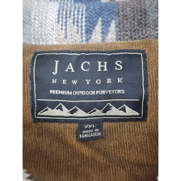 Jachs New York Flannel Aztec Southwest Shacket Wool Blend Blue Men’s Sz 2XL - Picture 5 of 7